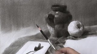 Stilllife drawing with pencil and charcoal  Timelapse [upl. by Iidnarb]