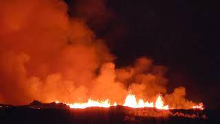 Fagradalsfjall volcano eruption Grindavik November 21 2024 close up [upl. by Norreg]