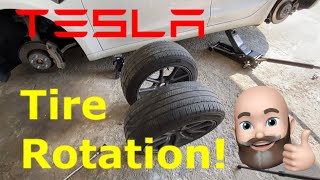 How to Rotate the Tires on a Tesla Do it yourself to save time and money [upl. by Retsim]