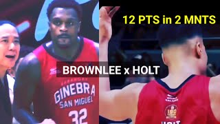 Justin Brownlee x Stephen Holt 12 PTS in 2 Minutes  Ginebra vs Rain or Shine [upl. by Otit463]