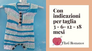 Tutorial maglia ai ferri Come fare una tutina per bebè [upl. by Whiting]