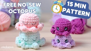 Crochet NO SEWING Octopus in 15 minutes Easy Fast Free Amigurumi Pattern for beginners [upl. by Teemus]