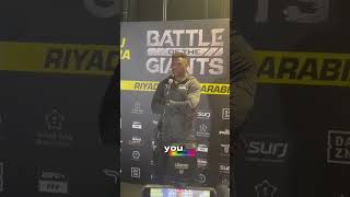 Ultimate Showdown Wrestling vs Jiu Jits Ngannous post fight itw pfl mma battleofthegiants [upl. by Ihcas]