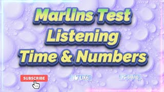 Marlins Test For Seafarer  Listening  Time amp Numbers [upl. by Meekar]