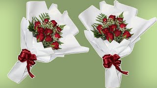 10 roses arrange flowers Bouquet  flower wrapping techniques  Flower Bouquet arrangement [upl. by Alleen]