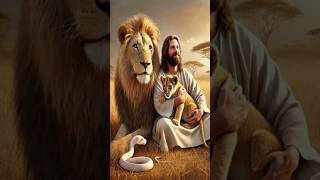 Jesus With The Lion Family edit jesuschrist jesús fe [upl. by Adnawal]