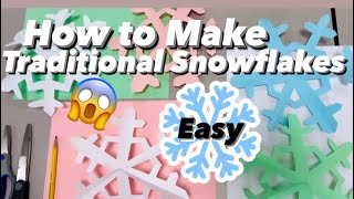 How to Make SNOWFLAKES for Kids  Easy traditional 4 Beginners  snowflakes mrschuettesart [upl. by Toland]