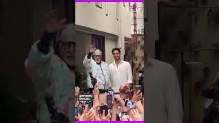 Amitabh Bachchan and Agastya Nanda greeting their fans with heartfelt appreciation ❤️ [upl. by Meisel10]