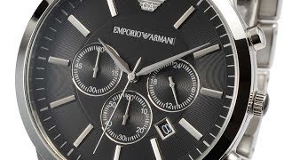 EMPORIO ARMANI WATCH AR2460 SPORTIVO SILVER BLACK WATCH REVIEW MENS AR2460 エンポリオアルマーニ 腕時計 シルバー レビュー [upl. by Fernald]