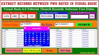 Search Records between Two dates using DataGrid and DTPicker Control in Visual Basic 6  Search data [upl. by Ramat]