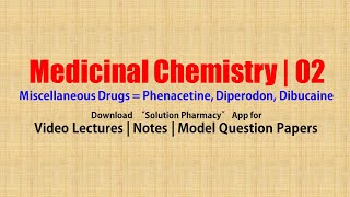 Medicinal Chemistry II 82 Miscellaneous Drugs  Phenacetine Diperodon Dibucaine  BPharmacy 5th [upl. by Drarreg702]