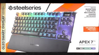 SteelSeries Apex 7 TKL  Udpakning amp Nærmere Kig Dansk [upl. by Ecnahc559]