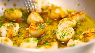 Garlic Lemon Butter Sauce Seared Scallops  Ready in 15 minutes [upl. by Onateyac171]