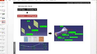 Catia V56R2017 Part Design Workbench 동영상강좌 1부  16강 Multi Sections 명령의 Area Law 활용법 2 [upl. by Adiaroz]