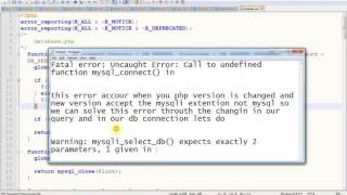 Fatal error Uncaught Error Call to undefined function mysqlconnect in [upl. by Lednahs]