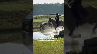 He just doesn’t want to get wet 😂 horse pony water eventing areaiiieventing [upl. by Runkel]