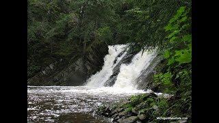 Slate River Falls Michigan Waterfalls Upper Peninsula Baraga County [upl. by Haukom]