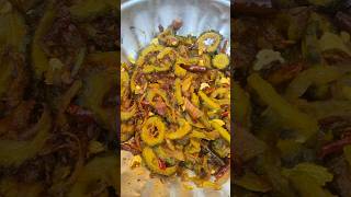 Karela ka bhujia recipe  Crispy karela recipe shorts food karela [upl. by Cirdek]