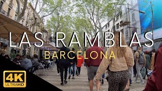 Las Ramblas Barcelona Entire Walk in 4k Spain España Video Tour 4k [upl. by Nerek]