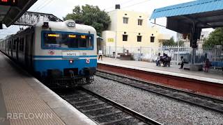 Blue and White Local Trains rule Hyderabad Stations MMTS trains compilation Indian Railways [upl. by Anyek]