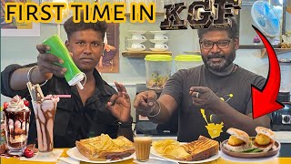 KGF Mister Tea shop cafe vlog sandwich food blogger tamil KGF JR VLOGS [upl. by Haman]