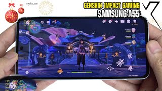 Samsung Galaxy A55 Genshin Impact Gaming test  Exynos 1480 120Hz Display [upl. by Wesa632]