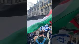 Proud Israeli and Jew standing up amongst protesters israel [upl. by Thetisa]