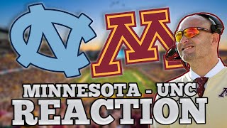 Minnesota  North Carolina REACTION  The Big Ten WEST Lives [upl. by Aara]