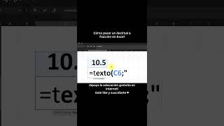 Convertir decimal a fracción en Excel [upl. by Yrram]