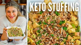 BEST KETO STUFFING RECIPE How to Make Keto Stuffing for Thanksgiving Only 5 NET CARBS [upl. by Dnama]