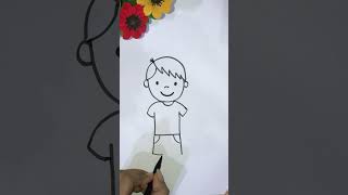 How to draw a Boy easily  For Beginners shorts [upl. by Noneek199]