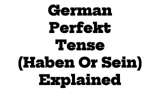 German Perfect Tense II Das Perfekt II Das Perfekt mit Haben Oder Sein with Exercise Explained [upl. by Burnie]