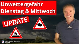 Update zur aktuellen Gewitter und Unwetterlage [upl. by Yrehcaz]