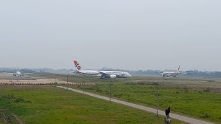 Exclusive✨ Biman Bangladesh B777 touching down keeping USBangla and another Biman B787 waiting [upl. by Raymond]