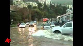 Raw Video Floods Hit Croatian City [upl. by Oicapot]