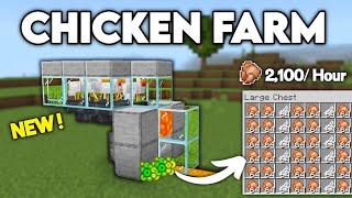 EASY Chicken Farm 121 Minecraft Bedrock Edition [upl. by Nadean]