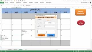 EXCEL VBA  Comment saisir vos Rendezvous dans un Calendrier [upl. by Polky]