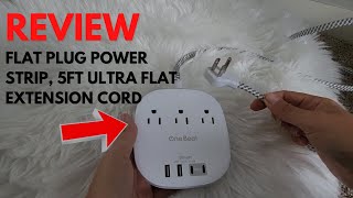 Flat Plug Power Strip 5ft Ultra Flat Extension Cord My review [upl. by Ballard]