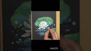 Water lily painting with acrylic color art flowerart painting shorts [upl. by Nilsoj776]