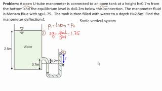 Open Reservoir UManometer Deflection [upl. by Anehsak]