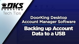 DKS Tech Tips DoorKing 32 Remote Account Manager Software – Backing up Account Data to a USB [upl. by Eessac798]