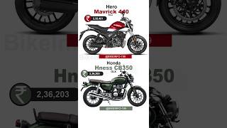 Hero Mavrick 440 vs Honda Hness CB350BikeInfo automobile ridecomparisons motorcycle [upl. by Eletnahc]