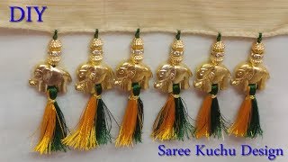 saree kuchu with elephant beads  saree kuchu  saree tassels  saree kuchu with 3 types of beads [upl. by Eceinej392]