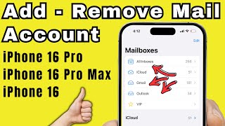 Add or Remove New Email Account on iPhone 16 Pro 16 Pro Max 16 [upl. by Adivad355]