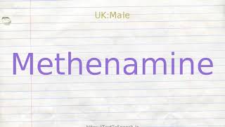 How to pronounce methenamine [upl. by Innus]