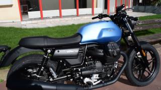 201703 Moto Guzzi V7 III Stone  Azzuro Blue  Saint Maur Motos [upl. by Eran629]