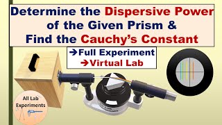 Dispersive Power of Prism  Cauchys Constant  Full Experiment  Practical File [upl. by Nalahs]