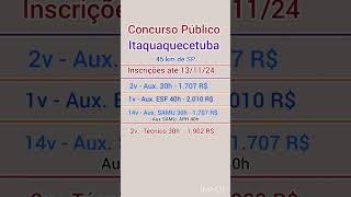 Itaquaquecetuba  SP Concurso público para enfermeirotécnico e auxiliar de enfermagem [upl. by Eddana]