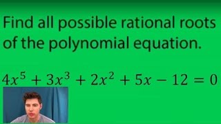 Rational Zero Theorem [upl. by Nov414]