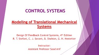 Modeling of Translational Mechanical Systems [upl. by Narhet]